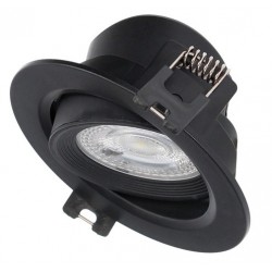Foco Downlight LED COB Orientable Redondo Negro Ø90mm 8w